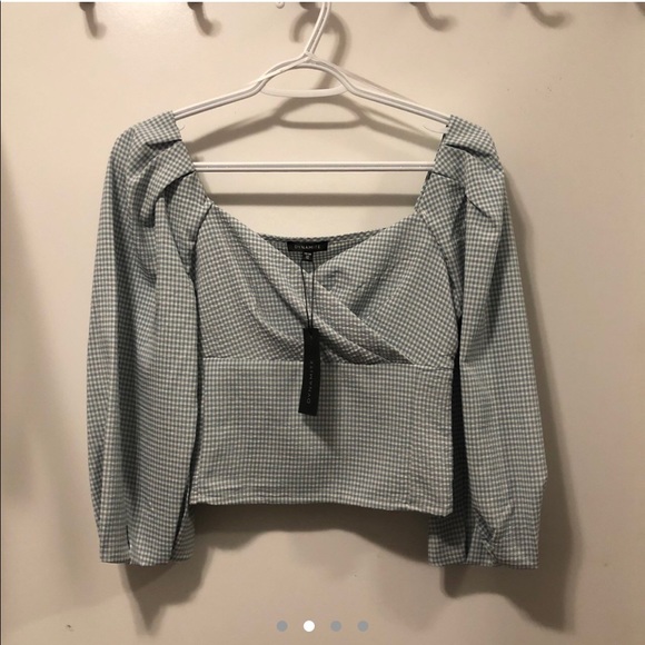 Dynamite Lantern Sleeve blouse BNWT - Picture 2 of 4